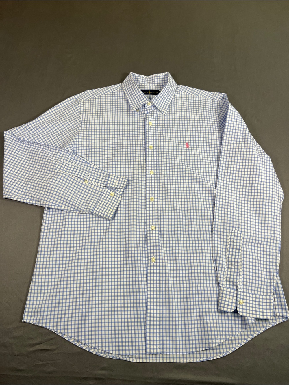 Polo by Ralph Lauren Blue and White Checked Dress Shirt